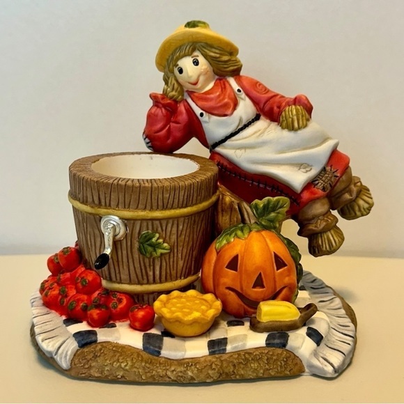 PartyLite Vintage Girl Scarecrow Tea Light / Votive Holder - Picture 1 of 8